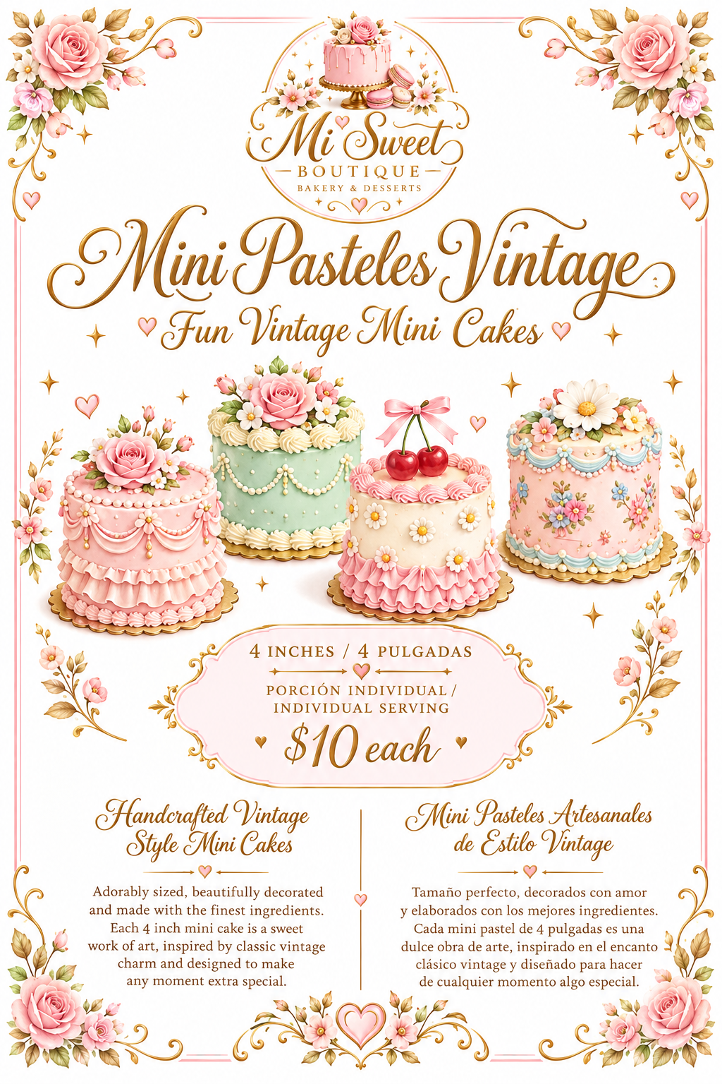 Mini Pasteles Vintage y Divertidos - Mi Sweet Boutique