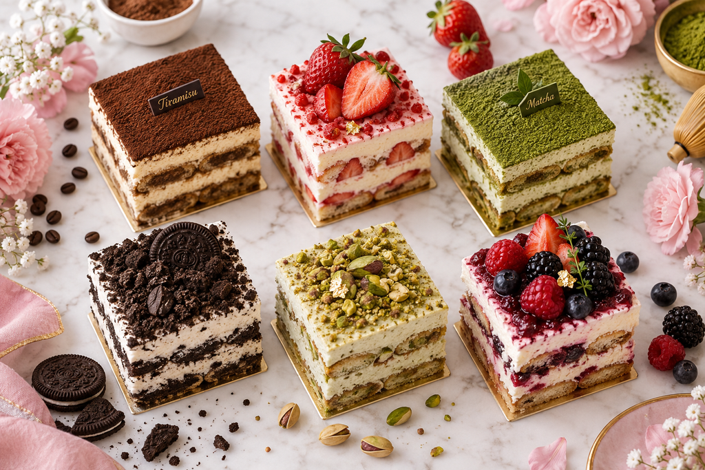 Primer plano tiramisú sabores
